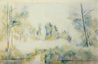 水边的树木 Trees by the Water (1900)，保罗·塞尚