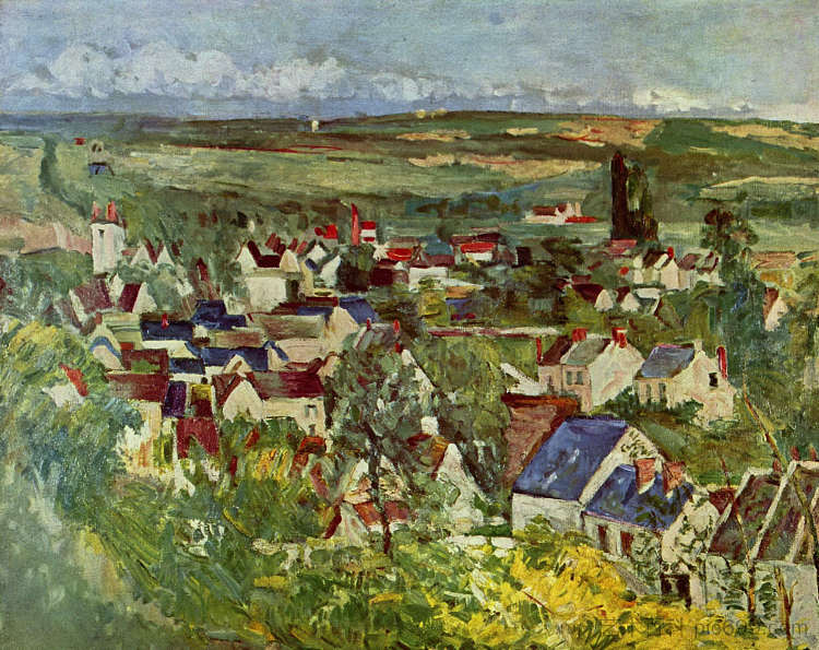 奥韦尔的景色 View of Auvers (1873)，保罗·塞尚