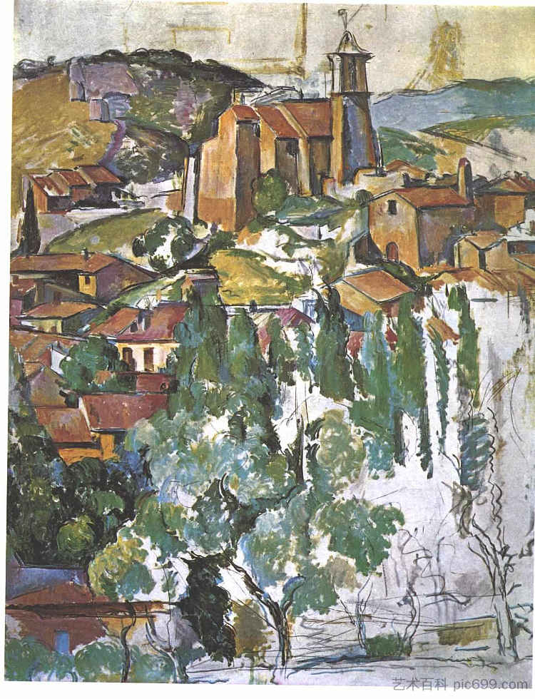 加尔达讷的景色 View of Gardanne (1886)，保罗·塞尚