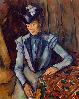 蓝衣女子。塞尚夫人 Woman in Blue. Madame Cezanne (c.1902)，保罗·塞尚