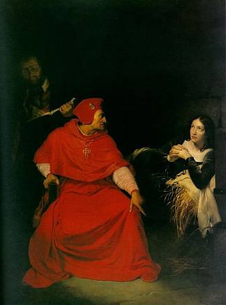 圣女贞德被审讯 Joan d’arc being interrogated (1824)，保罗·德拉罗什