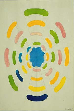 无题（来自蓝色中心的彩色辐射） Untitled (Color Radiation from Blue Center) (1964)，保罗菲利