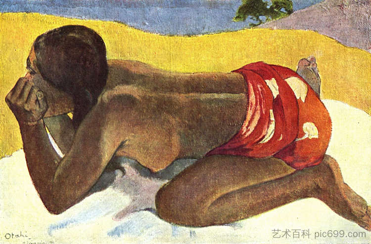 独自 Alone (1893; French Polynesia  )，保罗·高更