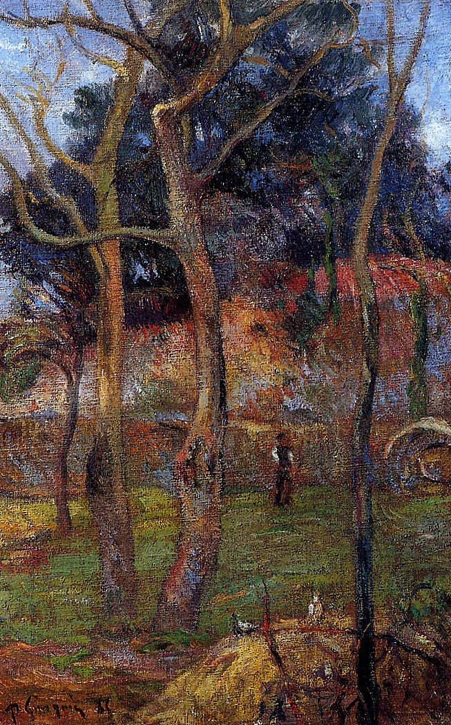 只有树 Bare Trees (1885; France ),保罗·高更
