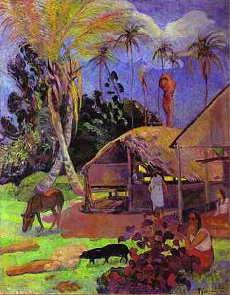黑猪 Black pigs (1891; French Polynesia                     )，保罗·高更