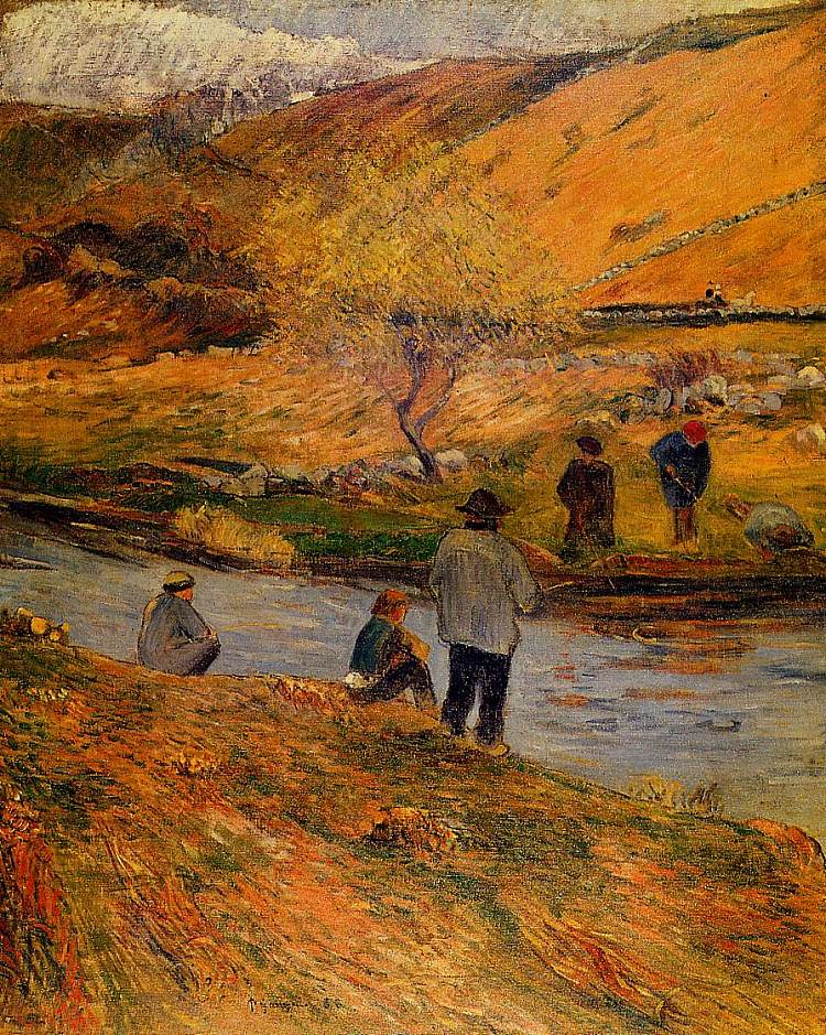 布列塔尼渔夫 Breton Fisherman (1888; Pont-aven,France  )，保罗·高更