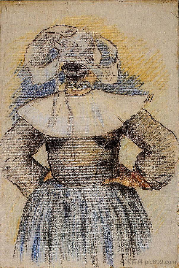 布列塔尼女人 Breton Woman (1886; Pont-aven,France  )，保罗·高更