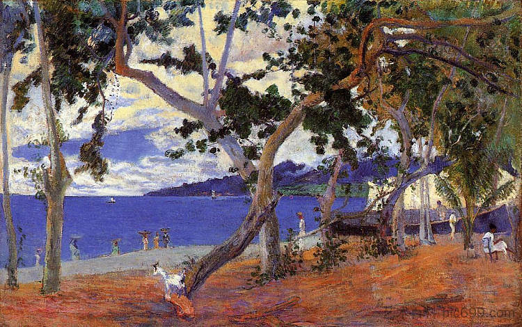 马提尼克岛的沿海景观 Coastal Landscape from Martinique (1887; Martinique ),保罗·高更