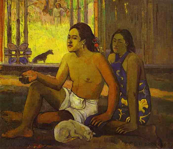 Eiaha Ohipa 或房间里的大溪地人 Eiaha Ohipa or Tahitians in a Room (1896; French Polynesia ),保罗·高更