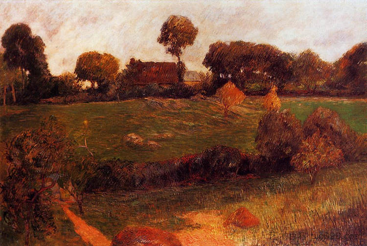 农场（布列塔尼） Farm in Brittany (1886; Pont-aven,France  )，保罗·高更