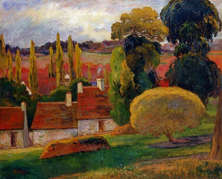 农场(布列塔尼) Farm in Brittany (1894; Paris,France ),保罗·高更