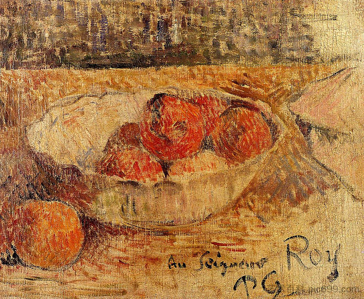 碗里的水果 Fruit in a bowl (1886; France  )，保罗·高更