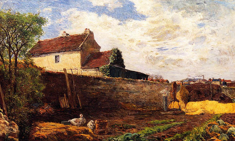 农场里的鹅 Geese on the farm (1879; France  )，保罗·高更