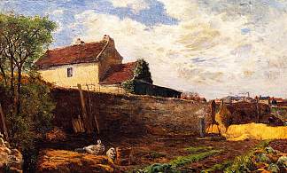 农场里的鹅 Geese on the farm (1879; France                     )，保罗·高更