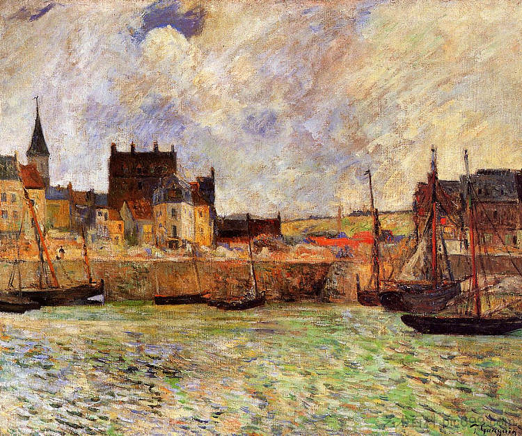 海港风光，迪耶普 Harbour Scene, Dieppe (c.1883; Paris,France  )，保罗·高更