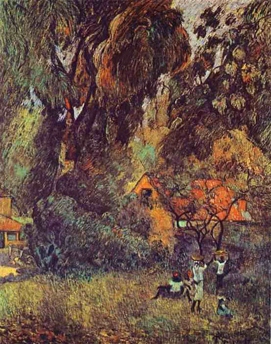 树下的小屋 Huts under Trees (1887; Paris,France  )，保罗·高更