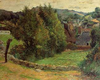阿文桥景观 Landscape at Pont-Aven (1886; Pont-aven,France                     )，保罗·高更