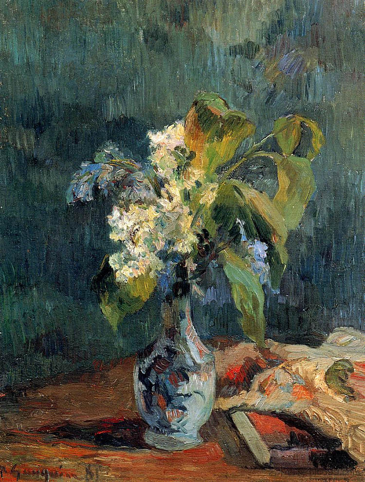 淡紫色的花束 Lilac bouquet (1885; Paris,France ),保罗·高更