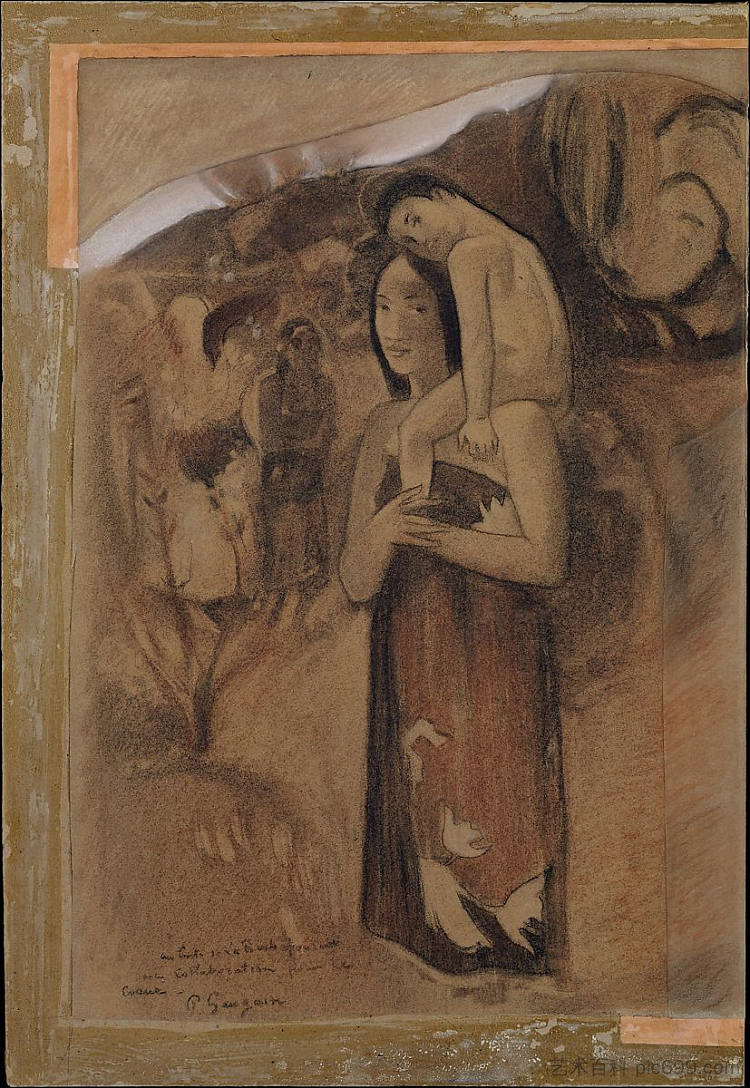 冰雹玛丽(Ia Orana Maria) Hail Mary (Ia Orana Maria) (c.1893 - c.1895),保罗·高更