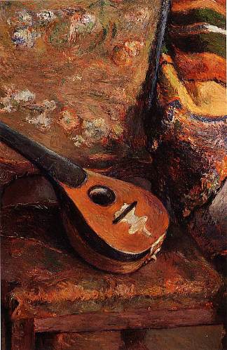 椅子上的曼陀林 Mandolin on a chair (1880; Paris,France                     )，保罗·高更