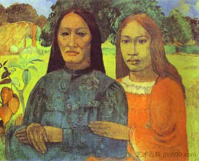 母女 Mother and Daughter (c.1891; French Polynesia ),保罗·高更