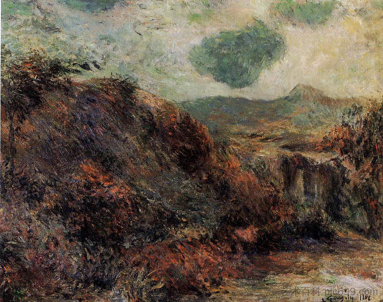 山地景观 Mountain landscape (1882; France ),保罗·高更