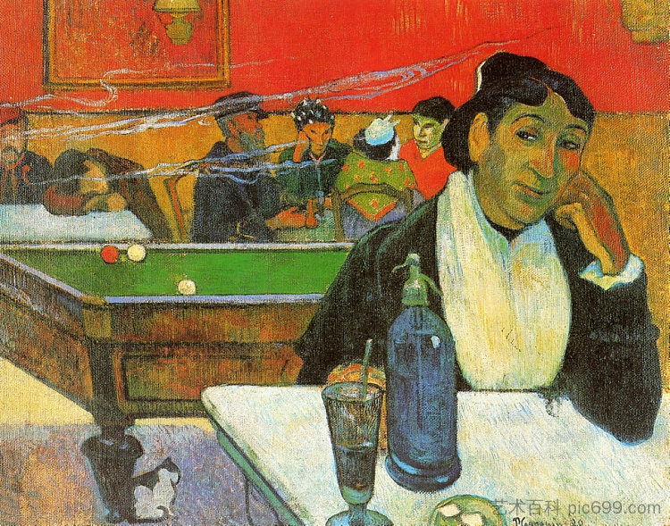 阿尔勒的夜咖啡馆（吉诺夫人） Night Cafe in Arles (Madame Ginoux) (1888; Arles-sur-tech,France  )，保罗·高更