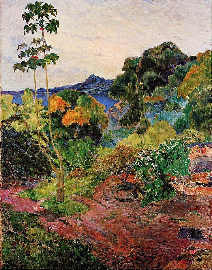 马提尼克岛景观 Martinique Landscape (1887)，保罗·高更