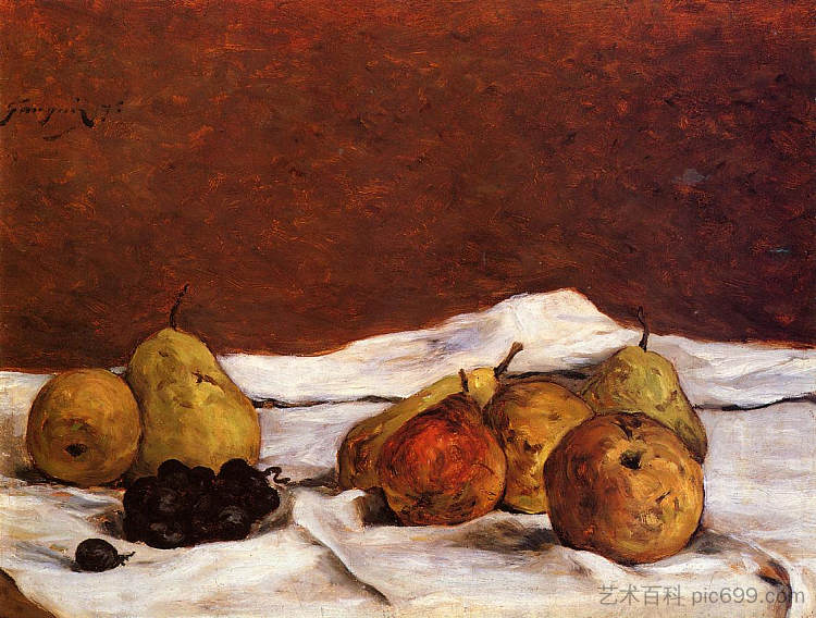梨和葡萄 Pears and grapes (1875; Paris,France ),保罗·高更