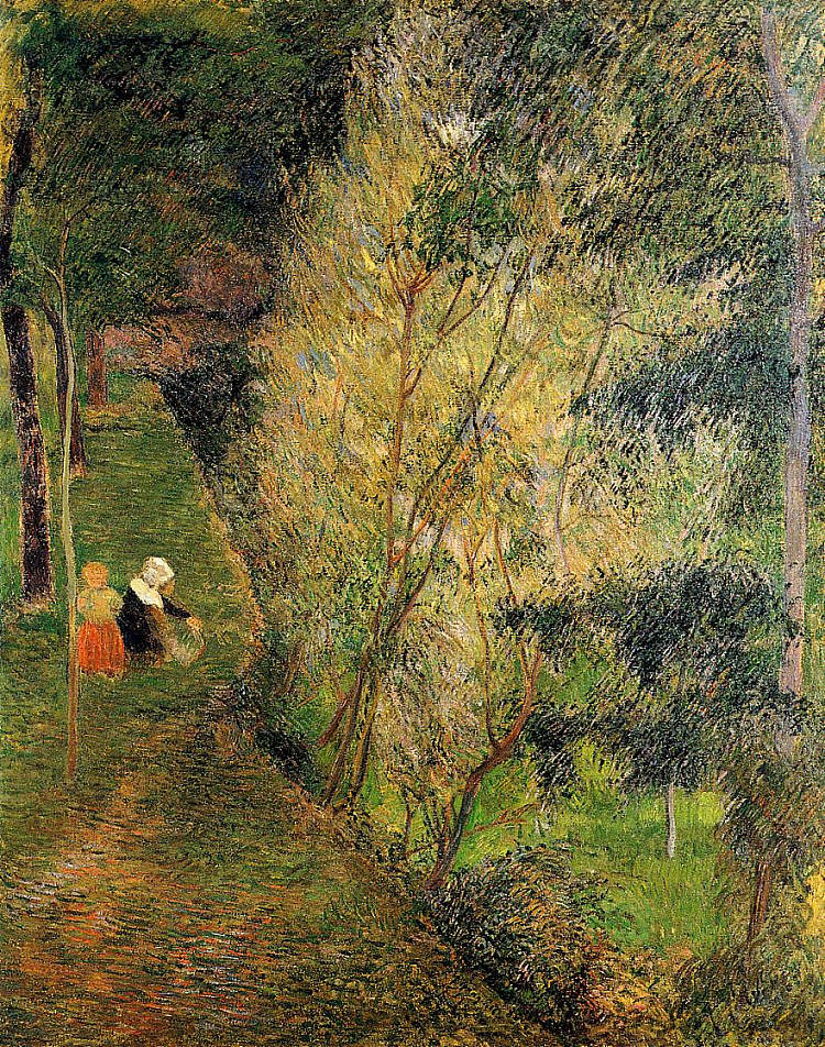 蓬阿文妇女和儿童 Pont-Aven woman and child (1886; Pont-aven,France ),保罗·高更