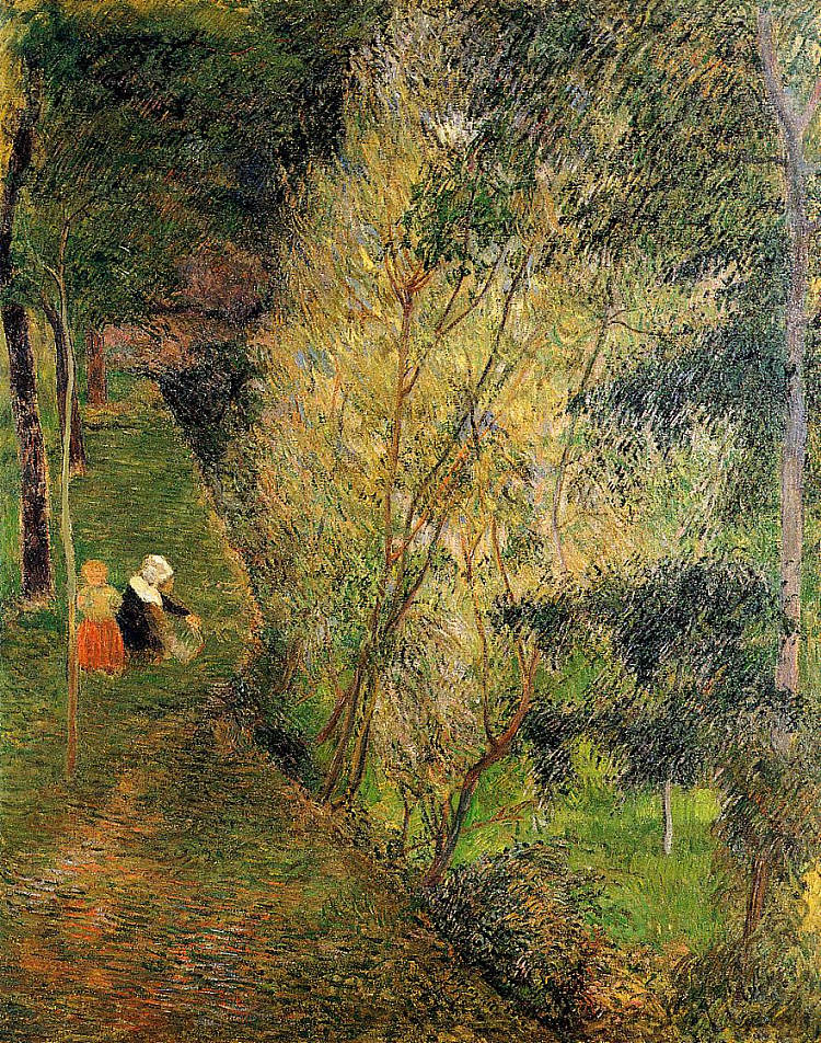 蓬阿文妇女和儿童 Pont-Aven woman and child (1886; Pont-aven,France  )，保罗·高更