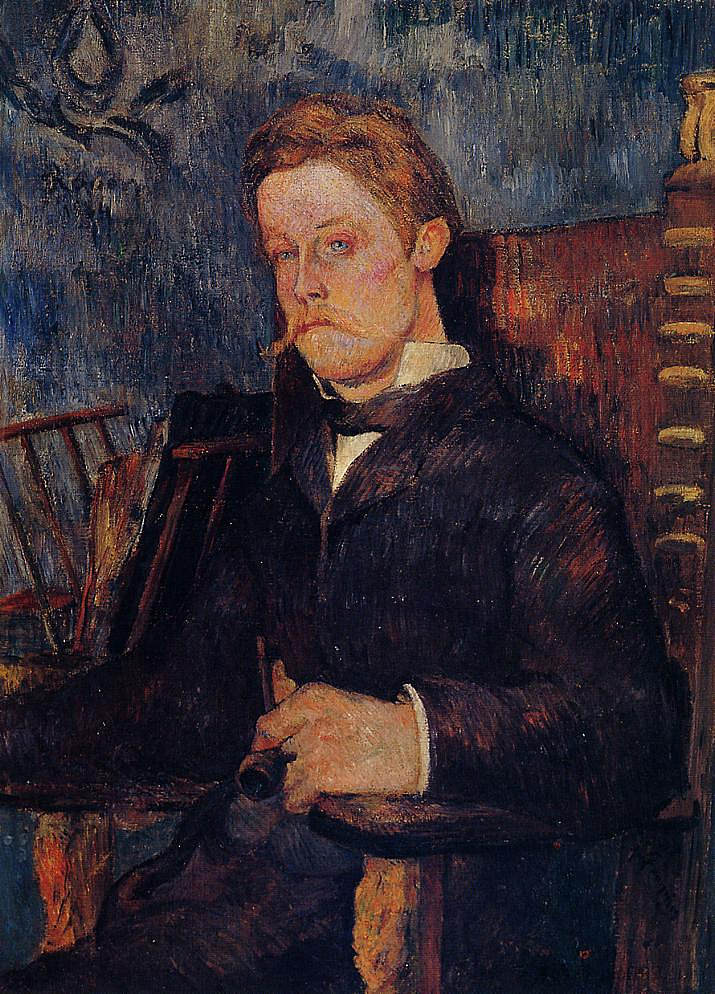 坐着的男人的肖像 Portrait of a seated man (1884; Amagerbro / Copenhagen / Amagerbro,Denmark  )，保罗·高更