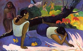 斜倚的大溪地妇女 Reclining Tahitian Women (1894; France                     )，保罗·高更