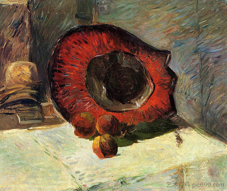 红帽 Red hat (1886; Paris,France  )，保罗·高更