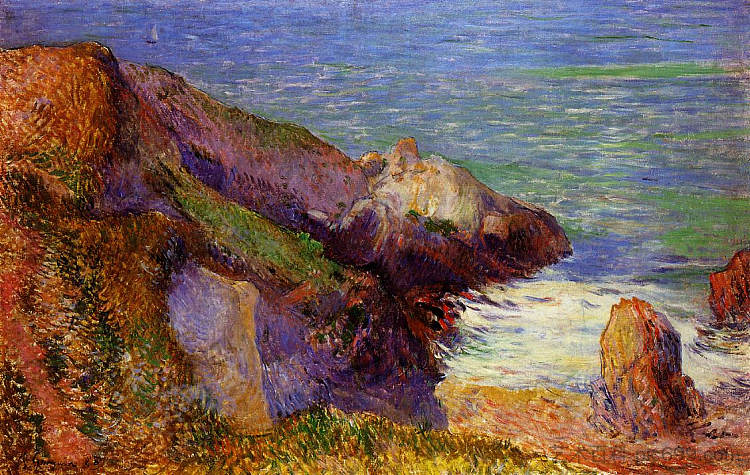 布列塔尼海岸的岩石 Rocks on the breton coast (1888; Pont-aven,France  )，保罗·高更