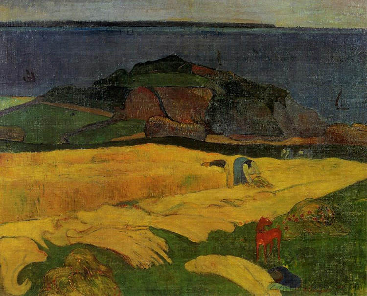 海边收获 Seaside harvest (1890; France  )，保罗·高更