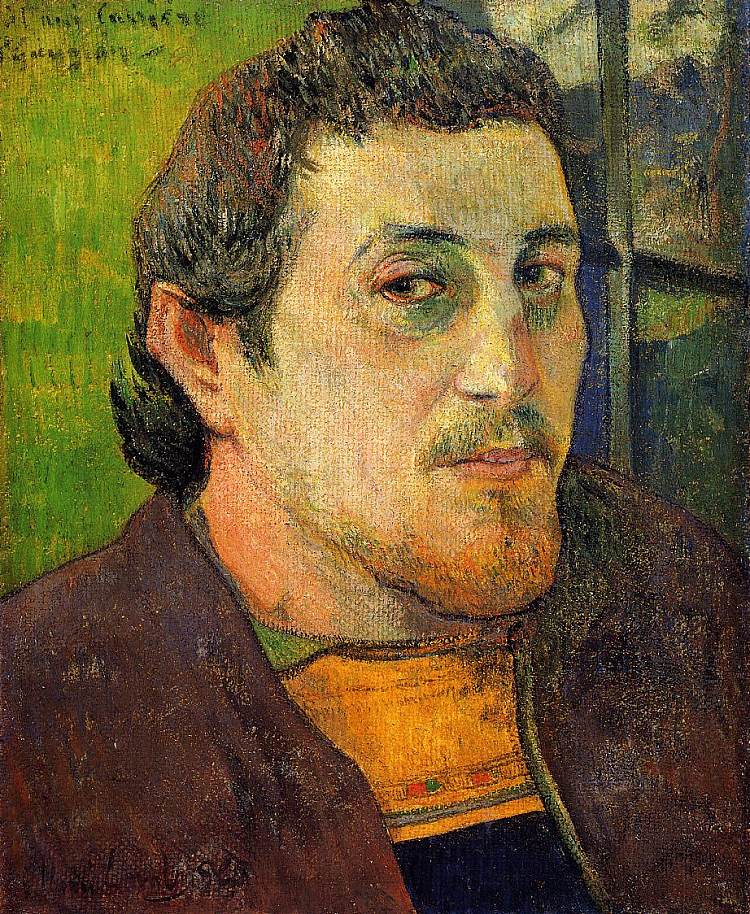 莱扎文的自画像 Self portrait at Lezaven (1888; France  )，保罗·高更