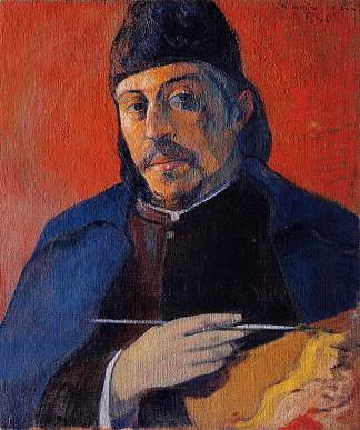 带调色板的自画像 Self portrait with palette (1894; Paris,France                     )，保罗·高更