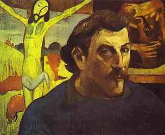 与黄色基督的自画像 Self Portrait with the Yellow Christ (1890; France                     )，保罗·高更