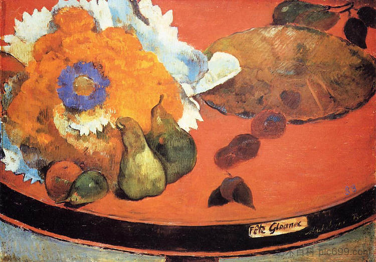 静物节格洛内克 Still Life Fete Gloanec (1888; France  )，保罗·高更