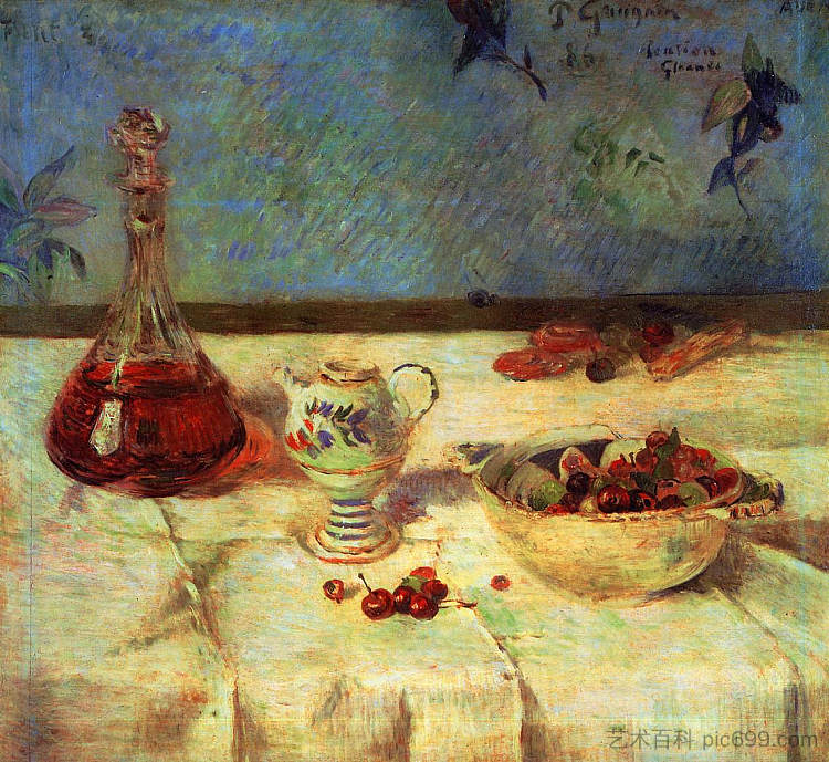 静物与樱桃 Still Life with Cherries (1886; Paris,France  )，保罗·高更