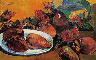 芒果静物 Still life with mangoes (c.1893; French Polynesia                     )，保罗·高更