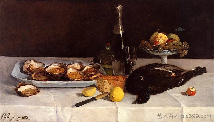 静物与牡蛎 Still life with oysters (1876; Paris,France  )，保罗·高更