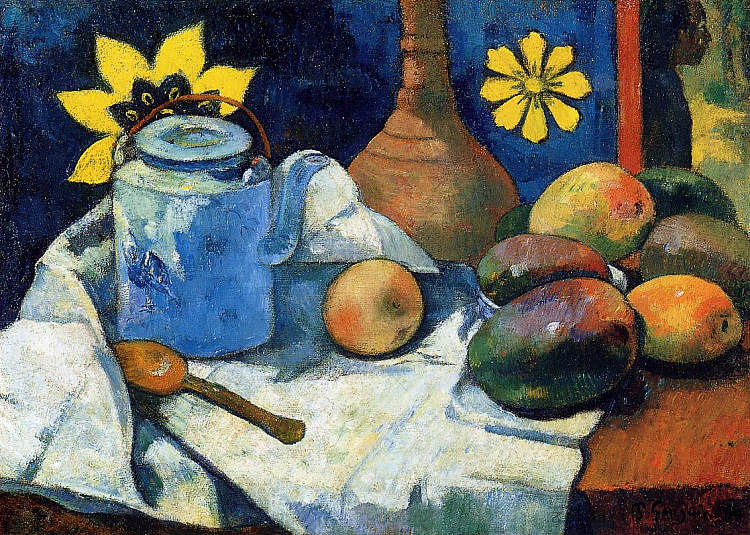 静物与茶壶和水果 Still life with teapot and fruits (1896; French Polynesia  )，保罗·高更