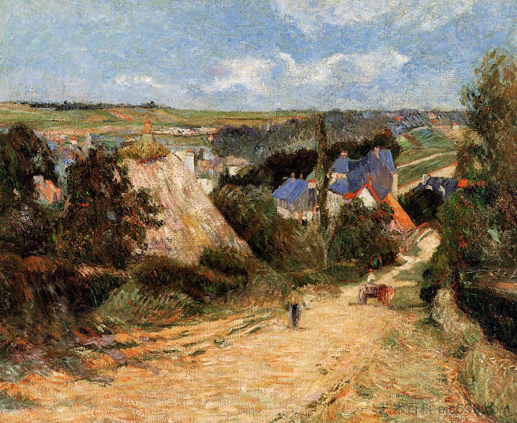 奥斯尼的街道 Street in Osny (1883; France ),保罗·高更