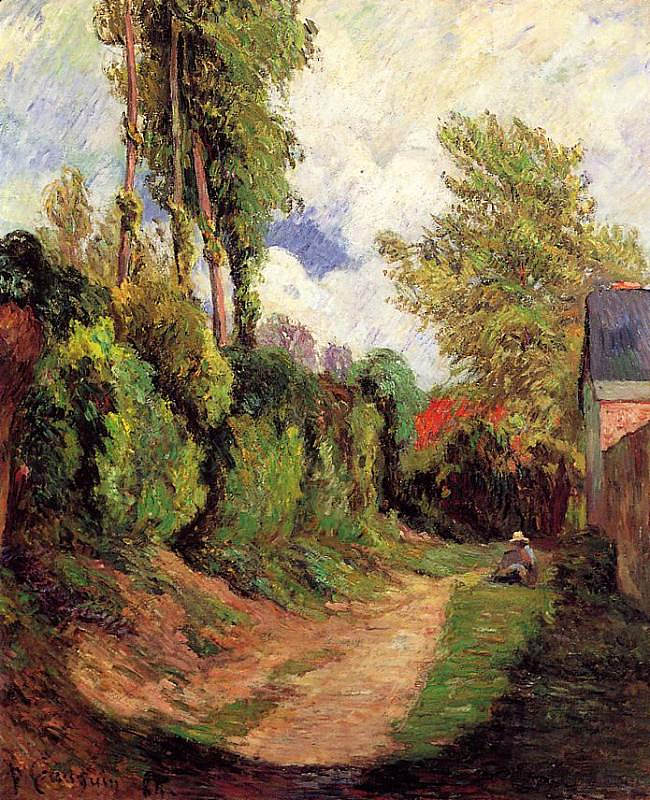 下沉车道 Sunken Lane (1884; France  )，保罗·高更