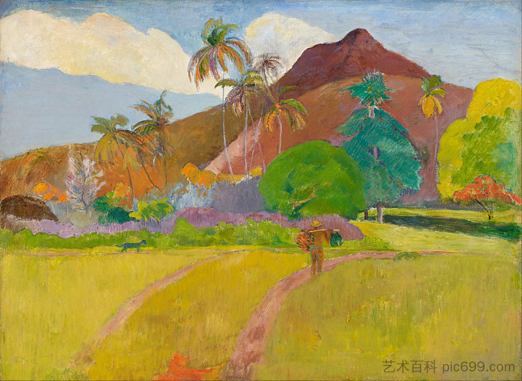 大溪地景观 Tahitian Landscape (1891)，保罗·高更