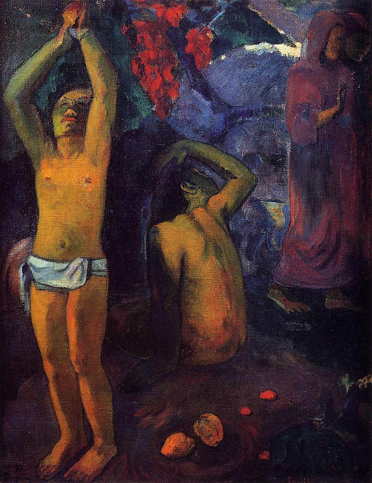 举起双臂的大溪地男子 Tahitian Man with His Arms Raised (1897; Punaauia,French Polynesia ),保罗·高更