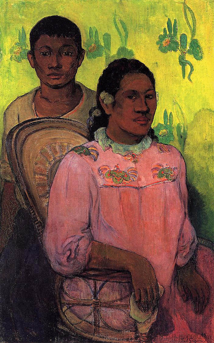 大溪地妇女和男孩 Tahitian woman and boy (1899; Punaauia,French Polynesia ),保罗·高更