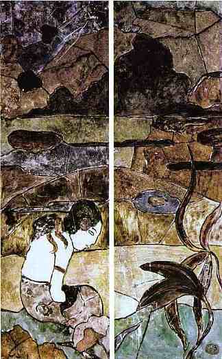 风景中的大溪地女人 Tahitian Woman in a Landscape (1893; French Polynesia                     )，保罗·高更